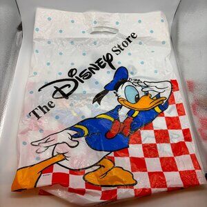 Vintage 90s The Disney Store Donald Duck Collectible Plastic Shopping Bag